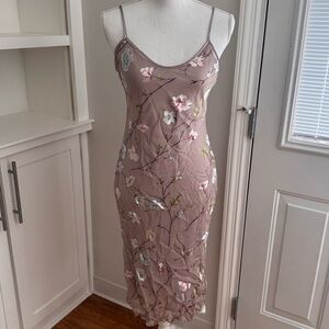 H&M Pink Sleeveless Spaghetti Strap Midi Dress